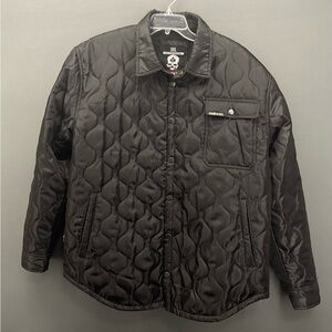 Zero Foxtrot Men's Quilted Shacket 3XL Black Lined Snap Front pockets